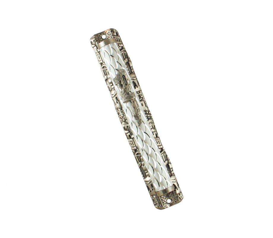 Metallic Jerusalem Mezuzah