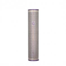 Yair Emanuel Wide Cutout Rounded Metal Mezuzah Case - Lilac Stars of David