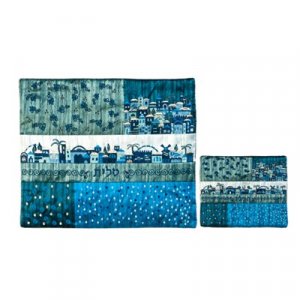 Yair Emanuel - Shades of Blue Quilted Tallit & Tefillin Bag – Jerusalem Scenes