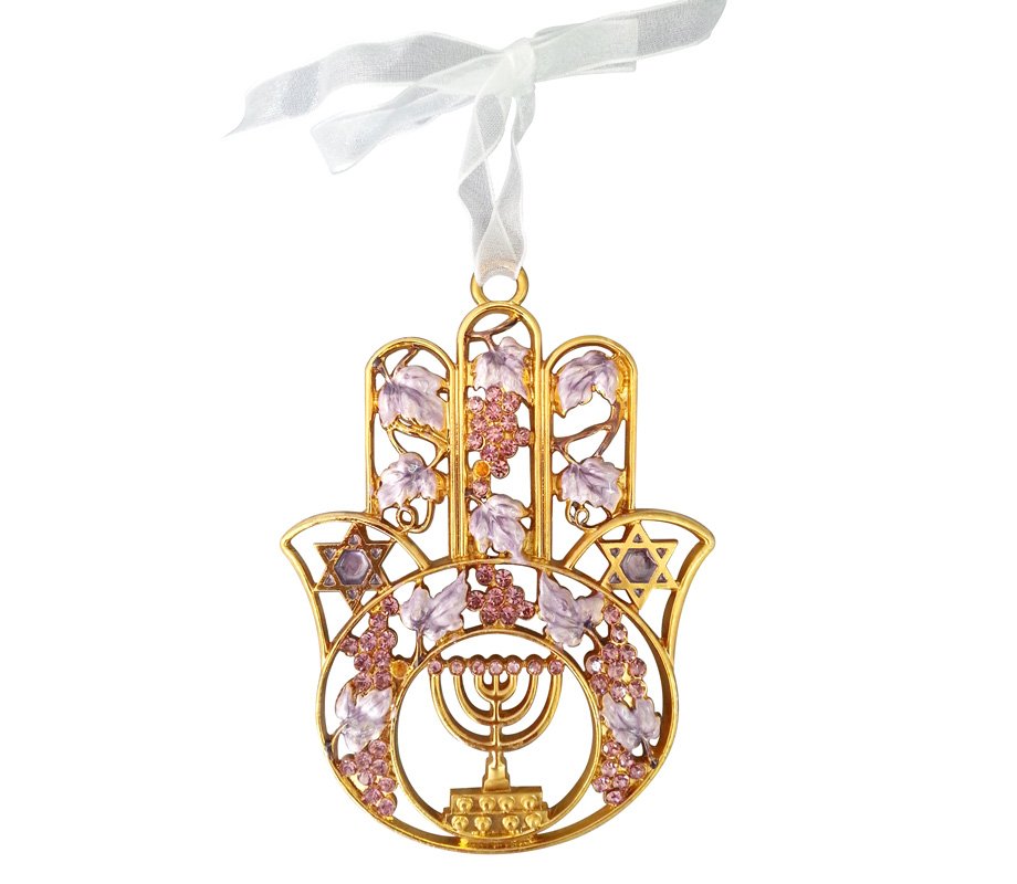 7 Branch Menorah Hamsa Wall Hanging