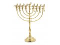 7-Branch Menorah, Golden Brass with Decorative Aladdin Lamp and Bell - 16