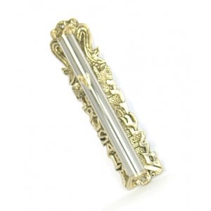 Gold and Silver Classic Jerusalem Wall Mezuzah Case