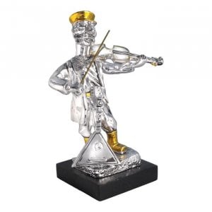 Fiddler Figurine 925 Silver Electroforming