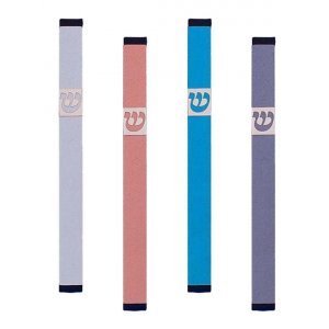Agayof Pillar Mezuzah Case with Curving Shin, Light Colors – 7 Inches Height