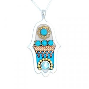 Silver Hamsa Necklace by Ester Shahaf