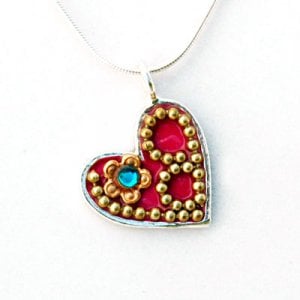 Red Heart in Silver by Ester Shahaf