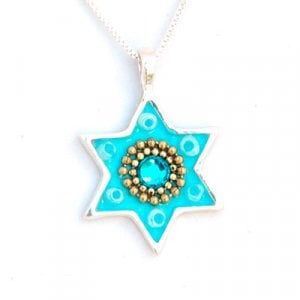 Bright Blue Silver Necklace by Ester Shahaf