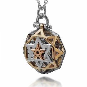 Ha'Ari Kabbalah Pendant Necklace, Tikun Hava in Gold and Silver with 5 Metals