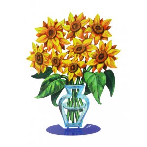 David Gerstein Free Standing Double Sided Flower Vase Sculpture - Sunflower