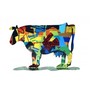 David Gerstein Free Standing Double Sided Steel Sculpture - Dora Cow