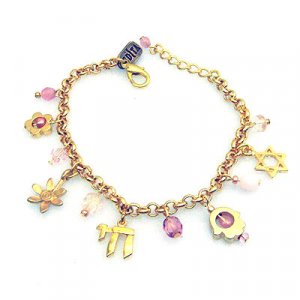 Judaica Charm Bracelet in Pink by Edita