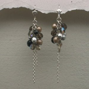 Elegant Silver-Gray Cluster Earrings by Edita