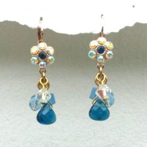 Blue Raindrop Cluster Earrings by Edita