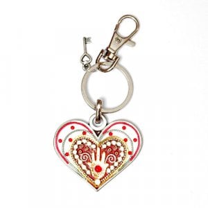 Hamsa Heart Keychain by Ester Shahaf