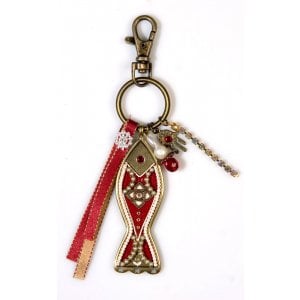 Red Fish Keychain by Ester Shahaf