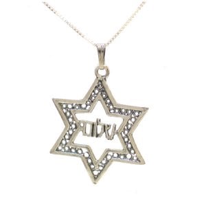 Shalom pendant of sterling silver