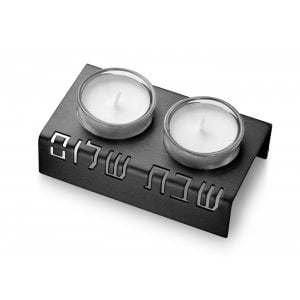 Adi Sidler Shabbat Shalom Candlesticks, Table Design - Black