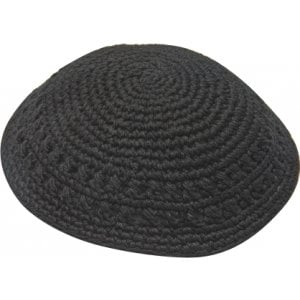 Black knitted Kippah with holes