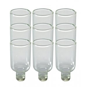 Set of Nine Glass Inserts for Oil Lighting Chanukah Menorah, Small - Total Height 1.7"