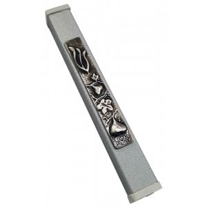 Gray Aluminum Mezuzah Case Metal Shin - Fig Design