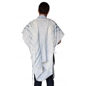 Talitnia Gilboa Light Weight Non Slip Tallit Wool Tallit Prayer Shawl - Light Blue Strips