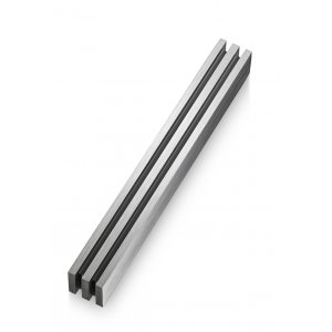 Adi Sidler Mezuzah Case with Vertical Channels Forming a Shin Letter – Gray