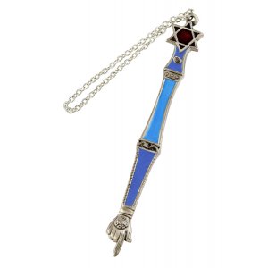 Enamel Plated Torah Pointer, Light Blue – Star of David Design