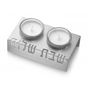 Adi Sidler Shabbat Shalom Candlesticks, Table Design - Silver