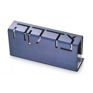 Adi Sidler Contemporary Anodized Aluminum Charity Tzedakah Box - Blue