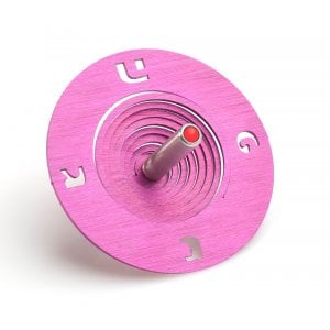 Adi Sidler Spiral Coil Chanukah Dreidel Brushed Aluminum - Pink