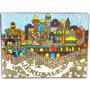 Ceramic Magnet - View of Jerusalem in Armenian Art Style
