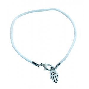 Kabbalah Cord Bracelet with Hamsa Charm - White