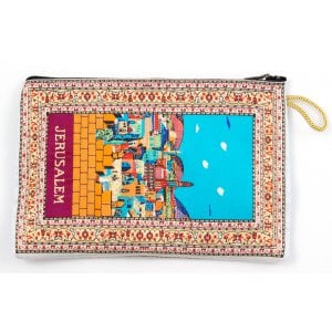 Embroidered Fabric Purse, Colorful Jerusalem Design - Choice of Sizes