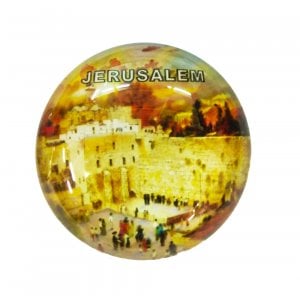 Rounded Glass Magnet - Golden Western Wall