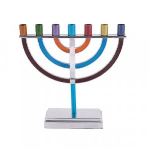 Yair Emanuel 7 Branch Menorah Classic Design - Multicolor