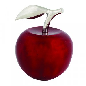Decorative Aluminium Apple for Rosh Hashanah - Ruby Red
