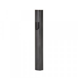 Rounded Black Aluminum Mezuzah Case with Broad Side Channel - Black Shin