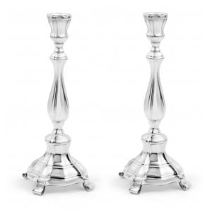 Sterling Silver Shabbat Candlesticks - Classic Smooth Design