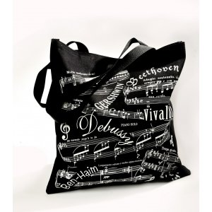 Barbara Shaw Canvas Tote Bag - Music Composers and Musical Notes