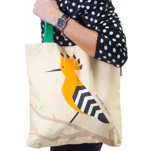 Barbara Shaw Canvas Tote Bag - Hoopoe Bird of Israel