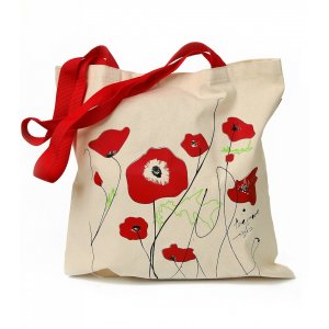 Barbara Shaw Canvas Tote Bag - Red Anemones