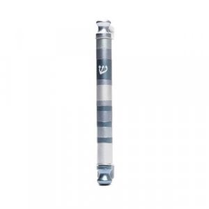 Yair Emanuel Anodized Aluminum Cylinder Mezuzah Case, Stripes - Gray