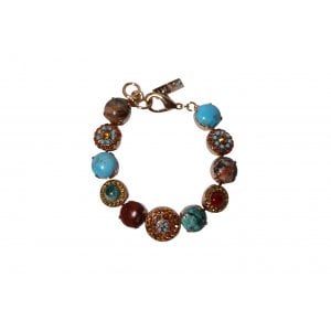 Amaro Handcrafted Bracelet - Large Round Semi Precious Colorful Gems