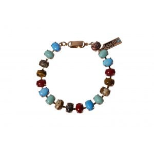 Amaro Handcrafted Bracelet - Colorful Oval Small Semi-Precious Stones