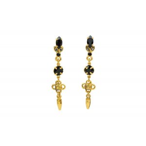Amaro Handcrafted Earrings with Semi-precious Gems  Flower Lace Collection