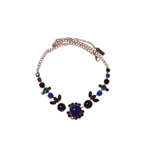 Amaro Handmade Necklace, Blue-Purple Precious Stones - From Crown Collection