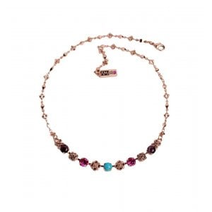 Amaro Handmade Necklace with Colorful Flower Gems - Flower Lace Collection