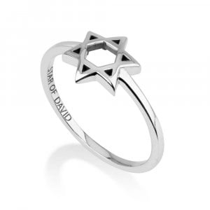 Sterling Silver Ring with Domed Cutout Star of David