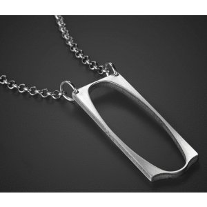 Adi Sidler Man's Pendant Necklace, Geometric Collection - Oval in Rectangle