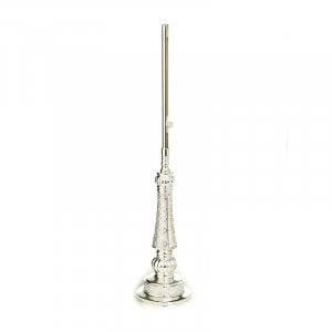 Tall Silver Plated Majestic Wand Shabbat Candle Lighter - Circle Design
